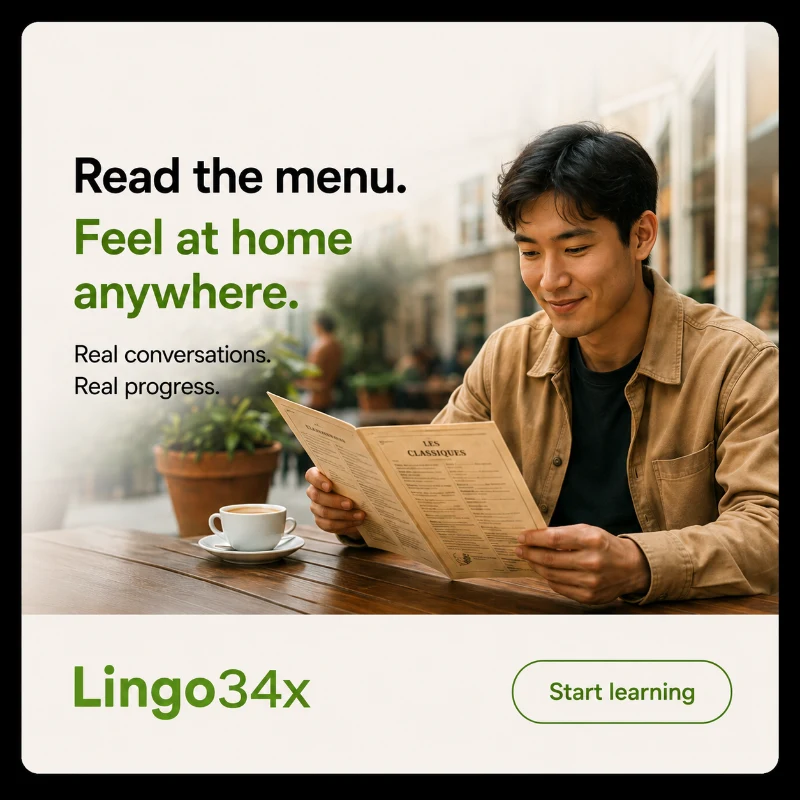 Concept advertisement showing a second real-world language moment, asking for directions.